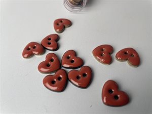 Kokosknap - med emalje i brændt orange, 15 mm
